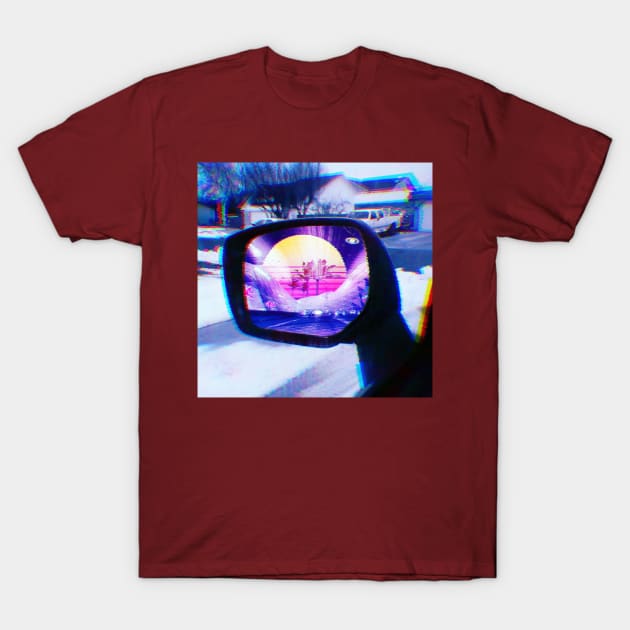 objects in mirror are closer than they appear T-Shirt by lofi_retrowave